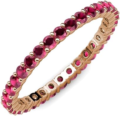 TriJewels Ruby Common Prong Eternity Band 1.09 ctw-1.28 ctw 14K Gold
