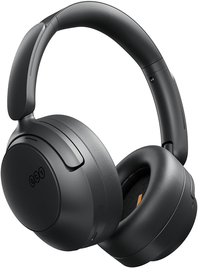 QCY H3S Wireless Bluetooth Over-Ear Headphones with 56dB Hybrid ANC, 102H Playtime, Hi-Res Audio, Deep Bass, Gaming Mode, Comfort Fit, Foldable Design, Built-in Mic for Travel/Work (Black)