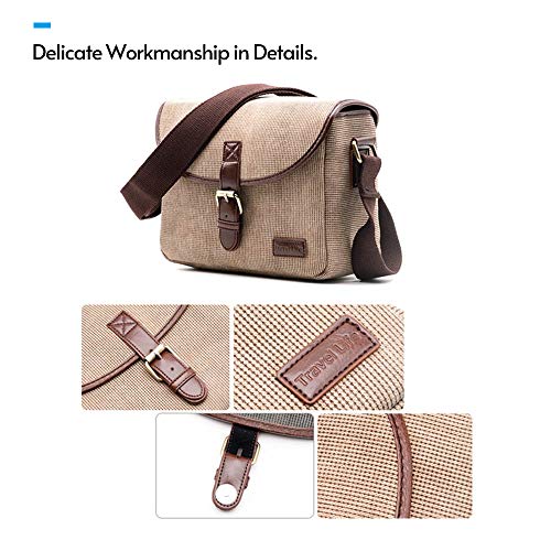 calau Bolsa para câmera SLR/DSLR Bolsa para gadgets Bolsa de transporte de ombro estilo retrô elegan