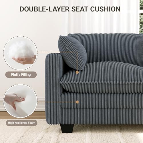 Canapé d’angle modulable U 319 cm tissu côtelé Xbro