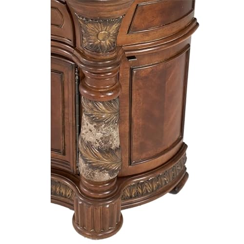 Michael Amini Villa Valencia Bedside Chest, Classic Chestnut #TOP7