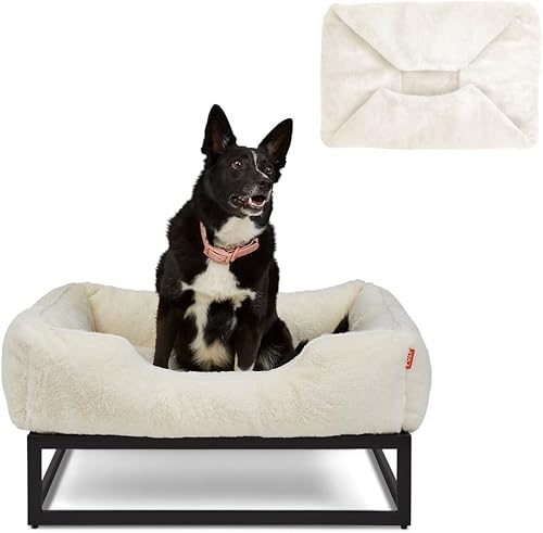 Miniatura 20 de FUZI Cama elevada para perro pequeña, camas elevadas de lujo, funda de cama extraíble y lavable a máquina, cama ortopédica para interiores y Gris