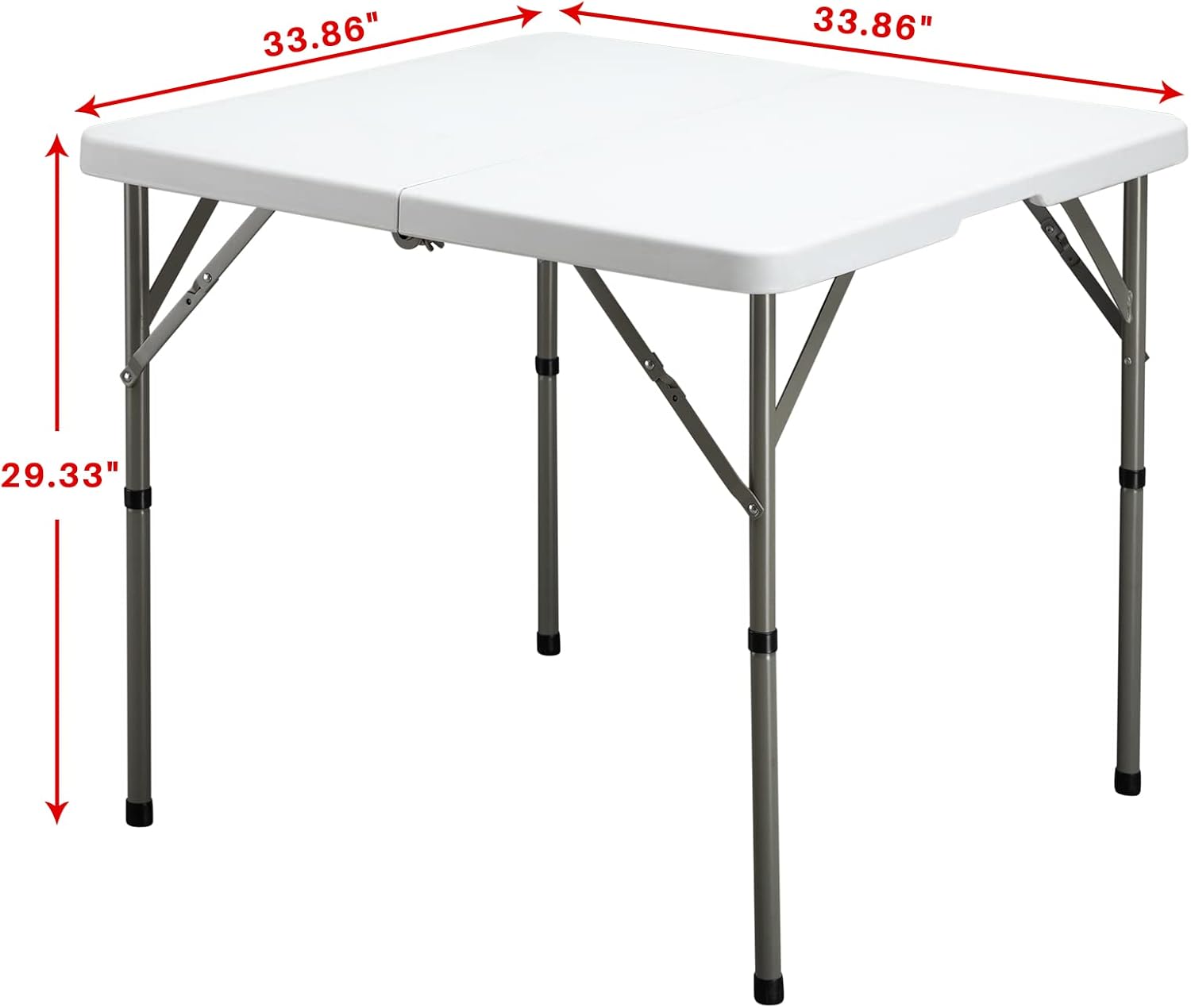 ALIMORDEN 2.85ft Square Bi-Folding Table, 34" Portable Plastic Dining Table, Event Commercial Table, Indoor&Outdoor Heavy Duty Trestle Table for Wedding, Party, BBQ, Garden, Patio, White Granite : Patio, Lawn & Garden