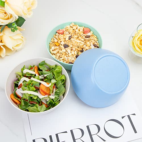 Liyh 12Pcs Wheat Straw Unbreakable Cereal Bowls 20Oz Wheat Straw Bowls Set,Dessert Bowls For Serving Soup,Oatmeal,Pasta And Salad Bowls Reusable Plastic Bowls,Dishwasher Microwave Safe Bowls Colorful #TOP2