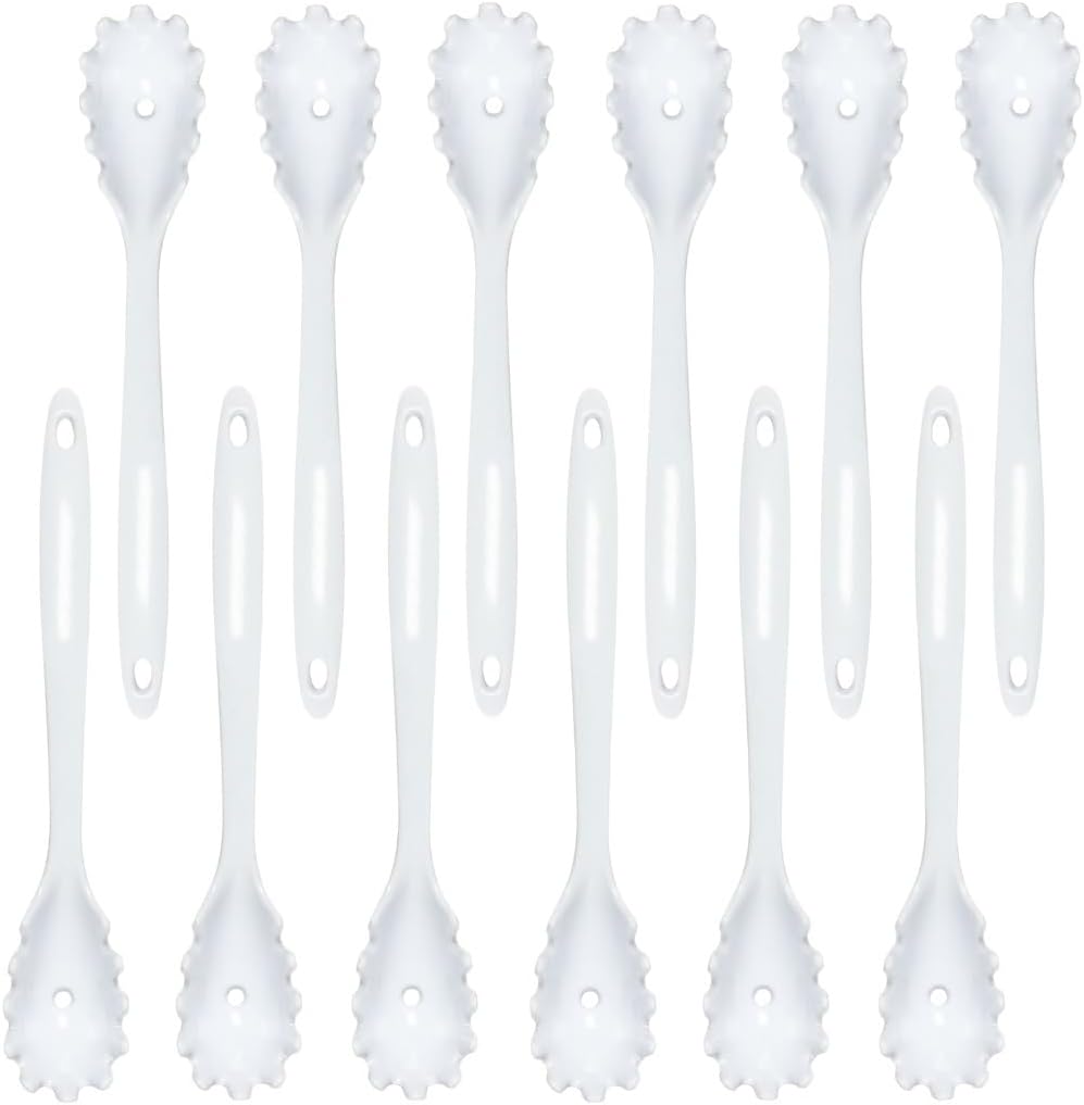 TrueCraftware- 12” Pasta Fork White Color Melamine Set of 12- Kitchen Utensil Cooking Spaghetti Server Cookware Kitchen Gadgets Utensil Dishwasher Safe Great for Cooking Serving Mixing