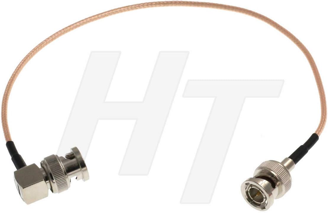HangTon Super Flexible Thin Camera Monitor 3G HD-SDI Video RF Coaxial Cable Right Angle Male BNC to Straight Male BNC RG179 75Ohm (40cm) - Image 4