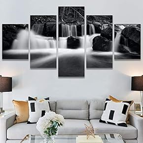SIGNWIN 5 Panel Canvas Wall Art High Contrast...