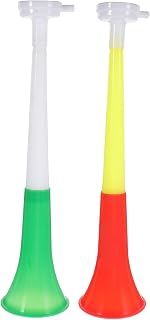 Toyvian Plastic Stadium Horns 2pcs Collapsible Trumpet Blow Horn Noise Makers Cheering Props for Sports Events Parties Competitions