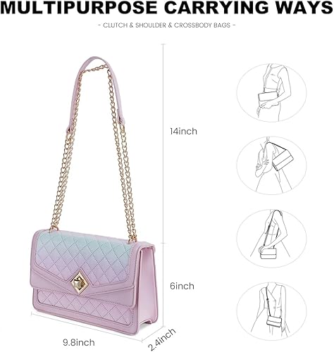 Miniatura 4 de LOVEVOOK Bolsos cruzados para mujer, de cuero, acolchado, con correa de cadena, bolso de mano de moda, bolso de noche para mujer