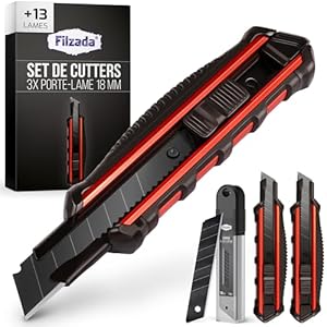 Cutter Professionnel 3 en 1 Filzada® avec 13 Lames de Rechange