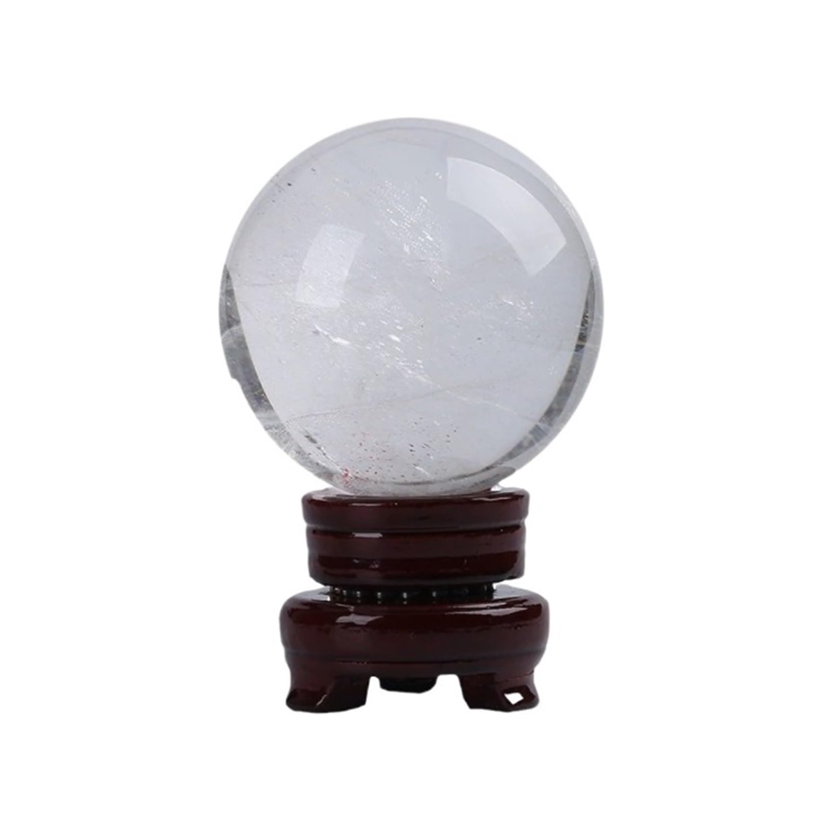 Crystal Ball Ornament Crystal Divnation Sphere Feng Shui Ball Lensball Decorative With Wooden Stand Decoration(6cm)