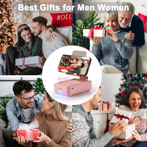 Gifts for Men Him, Cell Phone Stand with Bluetooth Speaker&Led Color Changing Light, Unique Gifts for Women Dad Her Husband, Birthday Gifts for Men