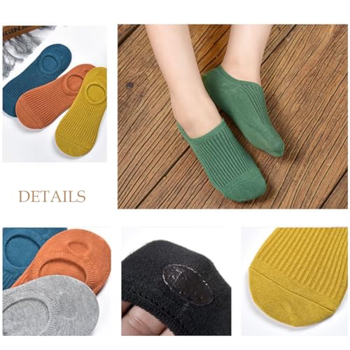 RosyClouds Mens No Show Cotton Socks Low Cut Casual Sock with Non-Slip Grips 8 Pairs2