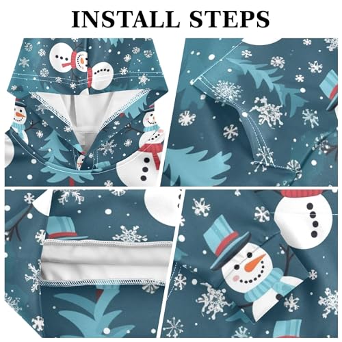 Kids Hoodies Sweaters Christmas Snowman Hooded Sweatshirts with Big Pockets for Boys Girls B04000333