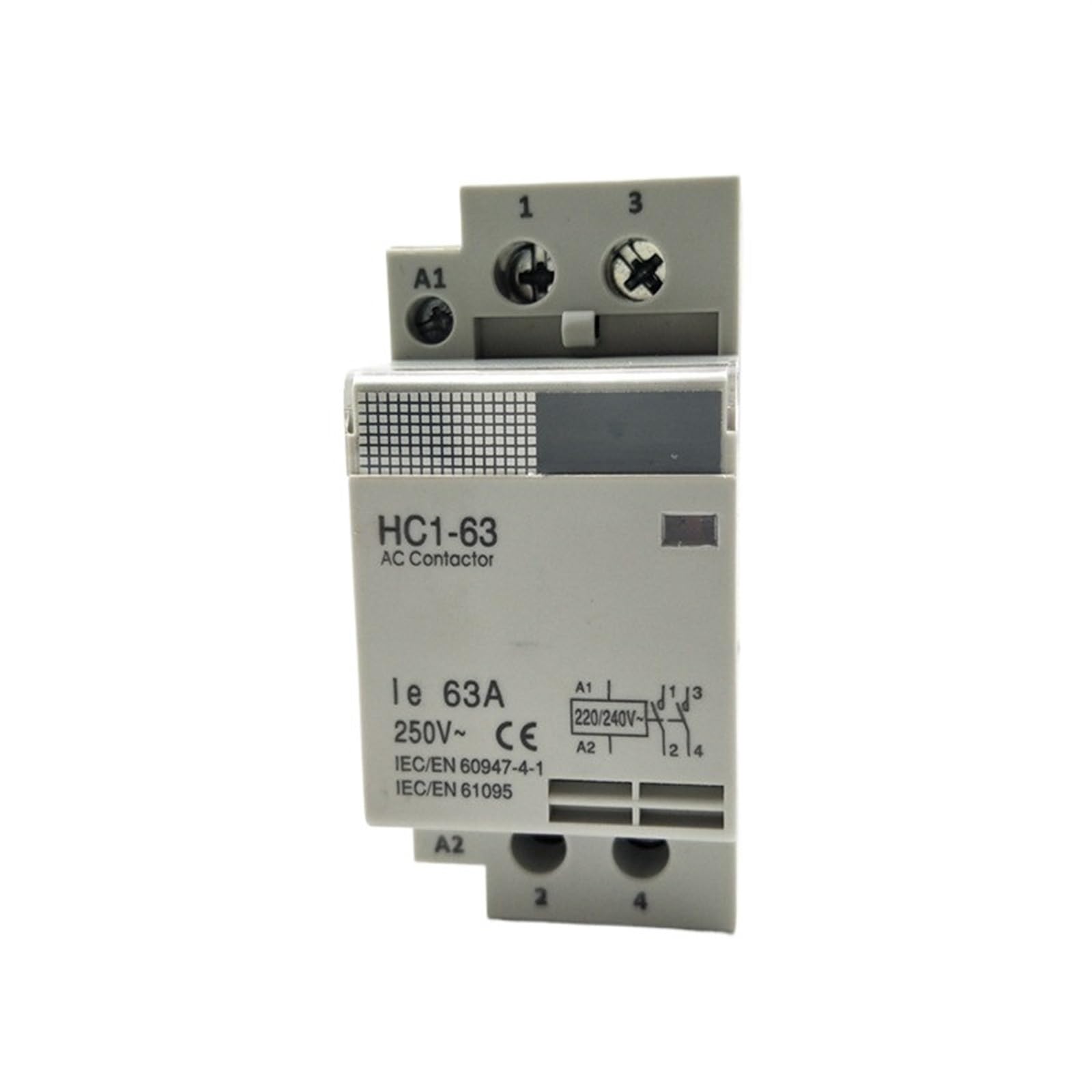 Contactor de CA HC1-63 de 2 polos para evitar sobrecargas en redes de 240V 6