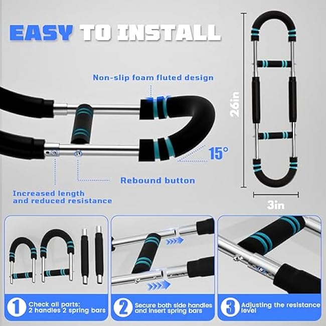 Twister Arm Trainer, 60-100lb Adjustable Chest & Arm Workout Tool, Arm Strengthener for Men & Women, Portable Detachable Upper Body Fitness Machine for Home & Gym