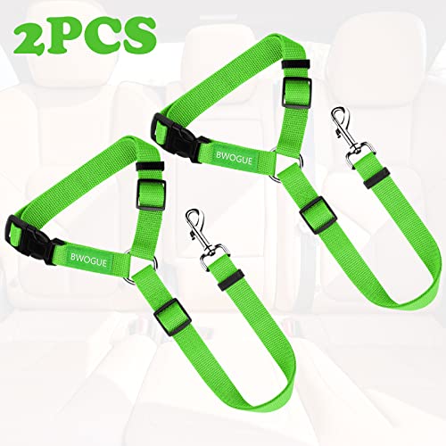 Bwogue 2 Packs Dog Cat Safety Seat Belt Strap Car Headrest Restraint Adjustable Nylon Fabric Dog Restraints Vehicle Seatbelts Harness #TOP1