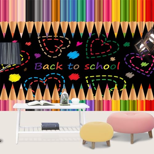Papier peint crayon coloré graffiti 3D pour chambre enfant