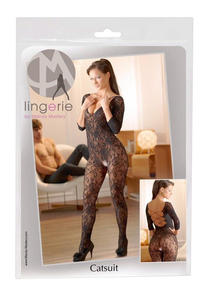 No:Xqse Women Lace Catsuit Black S/L