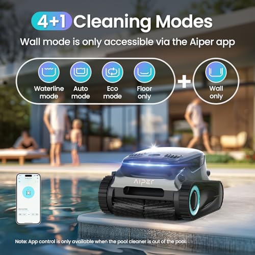 Image of AIPER Scuba S1 Pro Cordless Robotic Pool Cleaner, Horizontal Waterline Cleaning, Smart Navigation, 180-Min Battery Life, Ideal for In-Ground Pools up to 2,150 Sq.ft (Renewed)