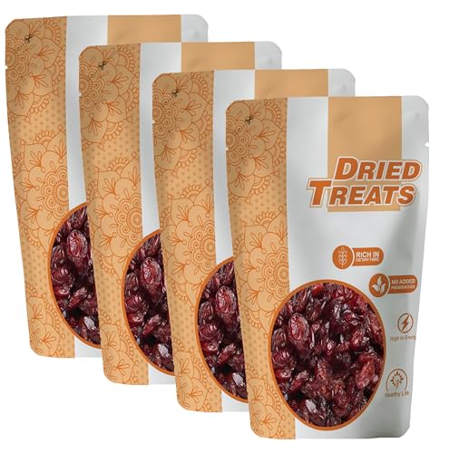 Image of Dried Treats Dried Cranberries Slices 1000 Grams (250g X 4) - Craneberries Dry Fruit | Sweet and Juicy Superfruit Packed with Antioxidants & Vitamins | Perfect for Smoothies, Trail Mix, Baking & Kid-Friendly Snacking | Jumbo Craneberry Best for Vegan-Friendly | No Added Sugar Healthy Berries