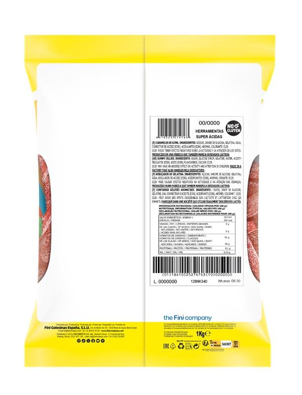 Fini Golosina Ácida Bolsa 1 Kg Sabor Fresa