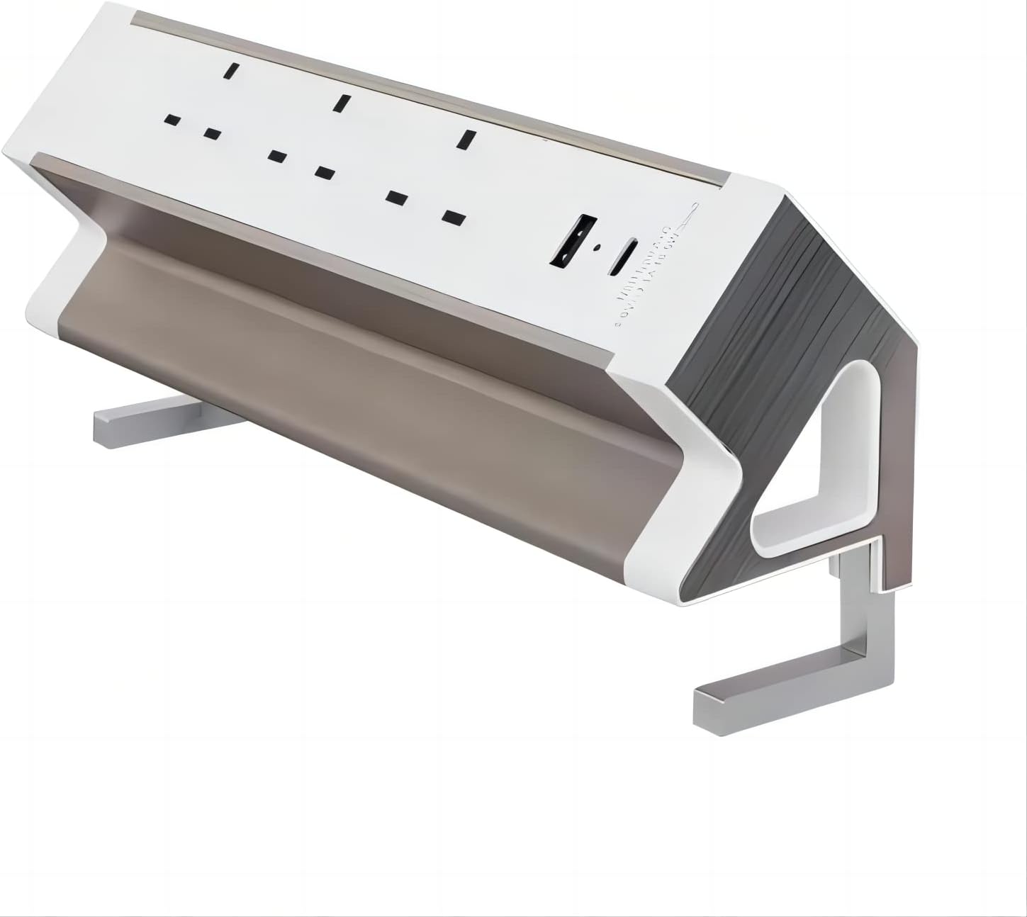 FlexiSpot Desk Power Socket Extension Lead with 2 USB, 3 Way Plug Desk