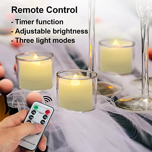 Image of LED Tea Lights Candles with Remote Flameless Candle with Timer Battery Tealights, Unscented Realistic Tealight Warm White Fake Candles, Battery Operated Candle 200 Hours - 9 set x 1.3 inch