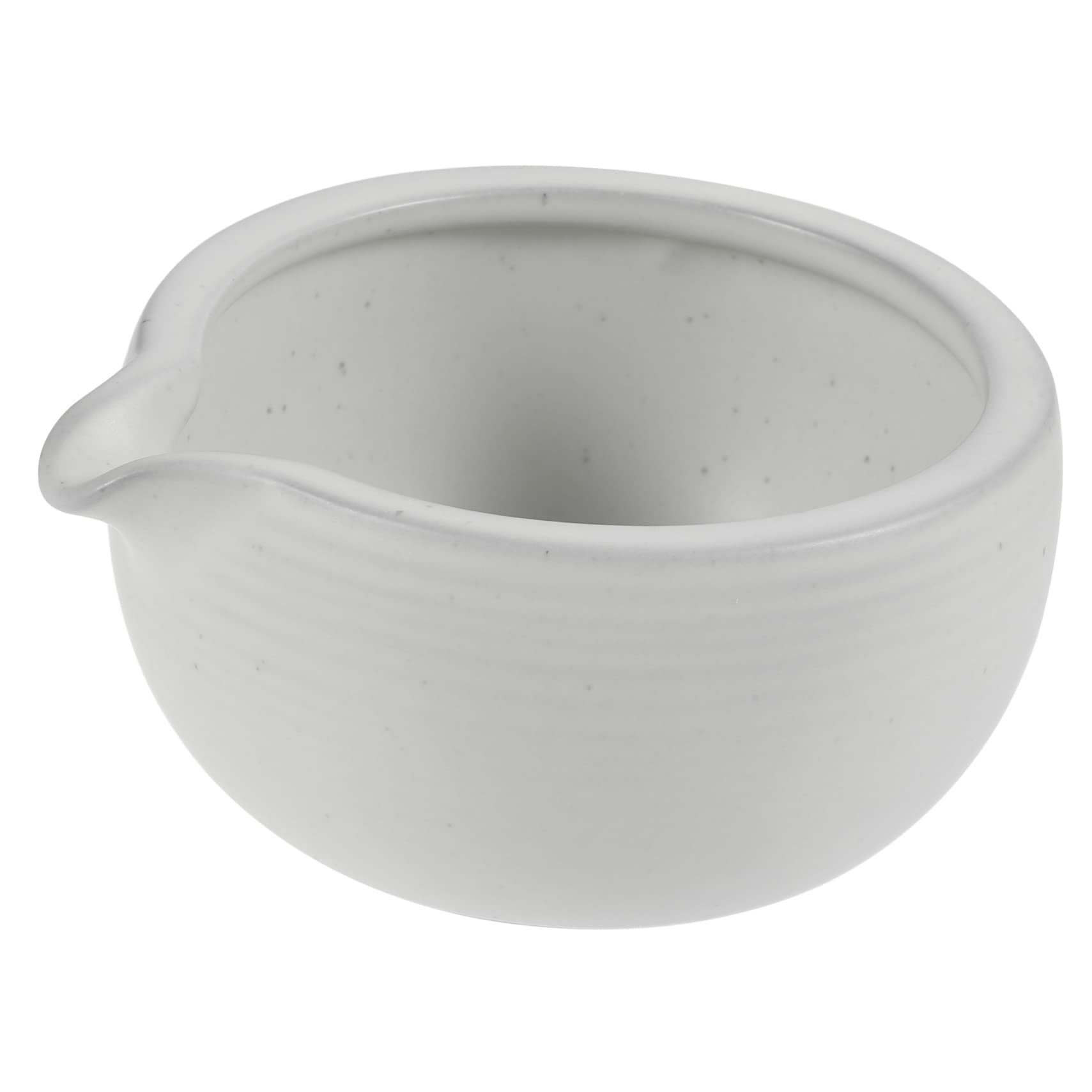 CATIEBYE Japanese Matcha Bowl with Spout White Ceramic Tea Bowl for Traditional Tea Ceremony Compact Design Craftsmanship