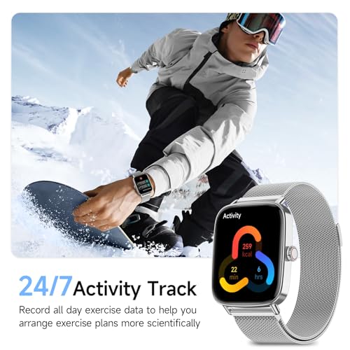 Image of aeac Smart Watch for Men Women, 1.85 inch HD Smartwatch Compatible iPhone /Samsung /Android (Answer /Make Calls), 100+ Sport Modes Fitness Tracker with Heart Rate /Sleep /Step Monitor, IP68 Waterproof