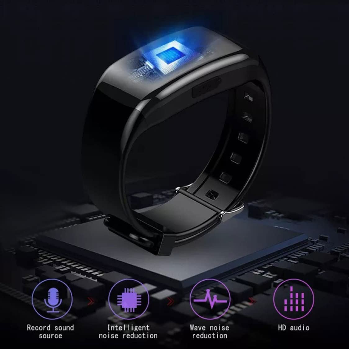 Enregistreur vidéo Vocal numérique 8G, caméra Audio, Bracelet, Dispositif d'enregistrement antibruit