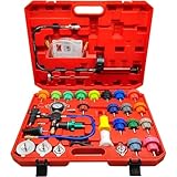 THIKPO 34-tlg. Universal Kühlerdruckprüfgerät Kit, Kühlmittel-Drucktester Set, Kühlmittel-Vakuum-Befüllkit für Kühlsystem