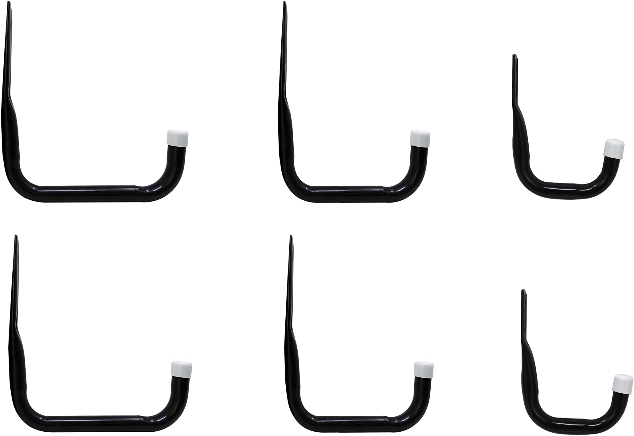 Shepherd Hardware 8088E Heavy Duty Steel Garage Storage/Assorted Utility Hooks, 6 Pack, black