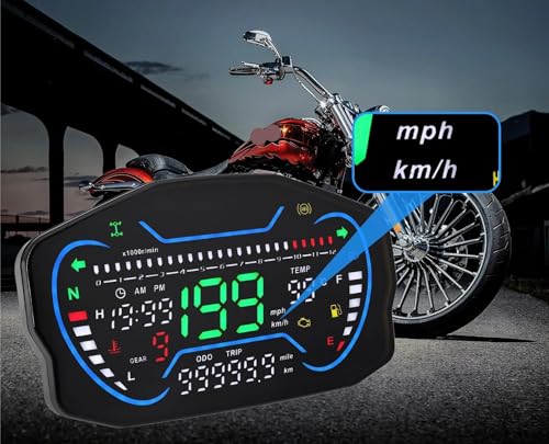 Compteur kilométrique moto numérique universel rétroéclairé LCD