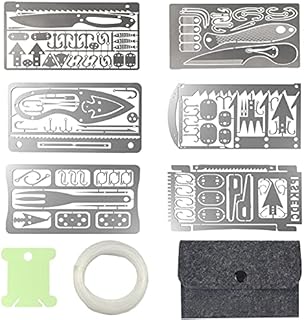 Moricher Survival Card Multitool Camping Gear with Fishing Line Multipurpose EDC Kit for Fishing Outdoor Hiking Hunting Gift Idea 6 PCS