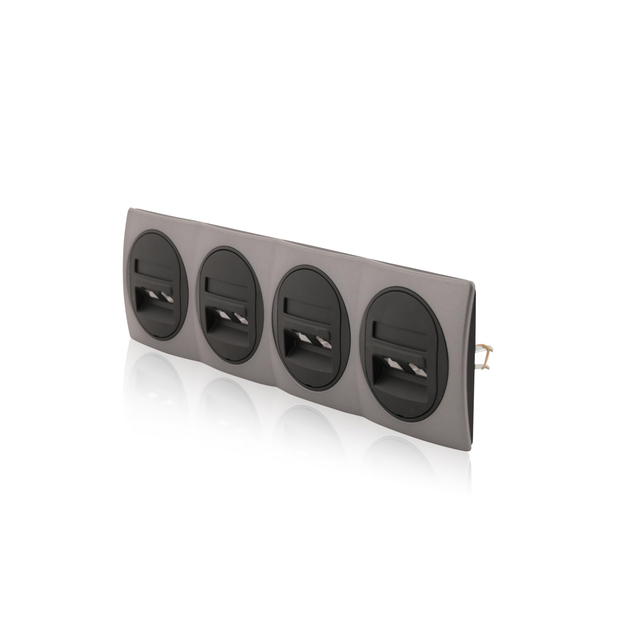 Set di 4 prese dati nero 2 x RJ45 Cat 6 FTP Ø 60 mm & 4 cornici antracite/nero 80 x 293 mm orizzontale