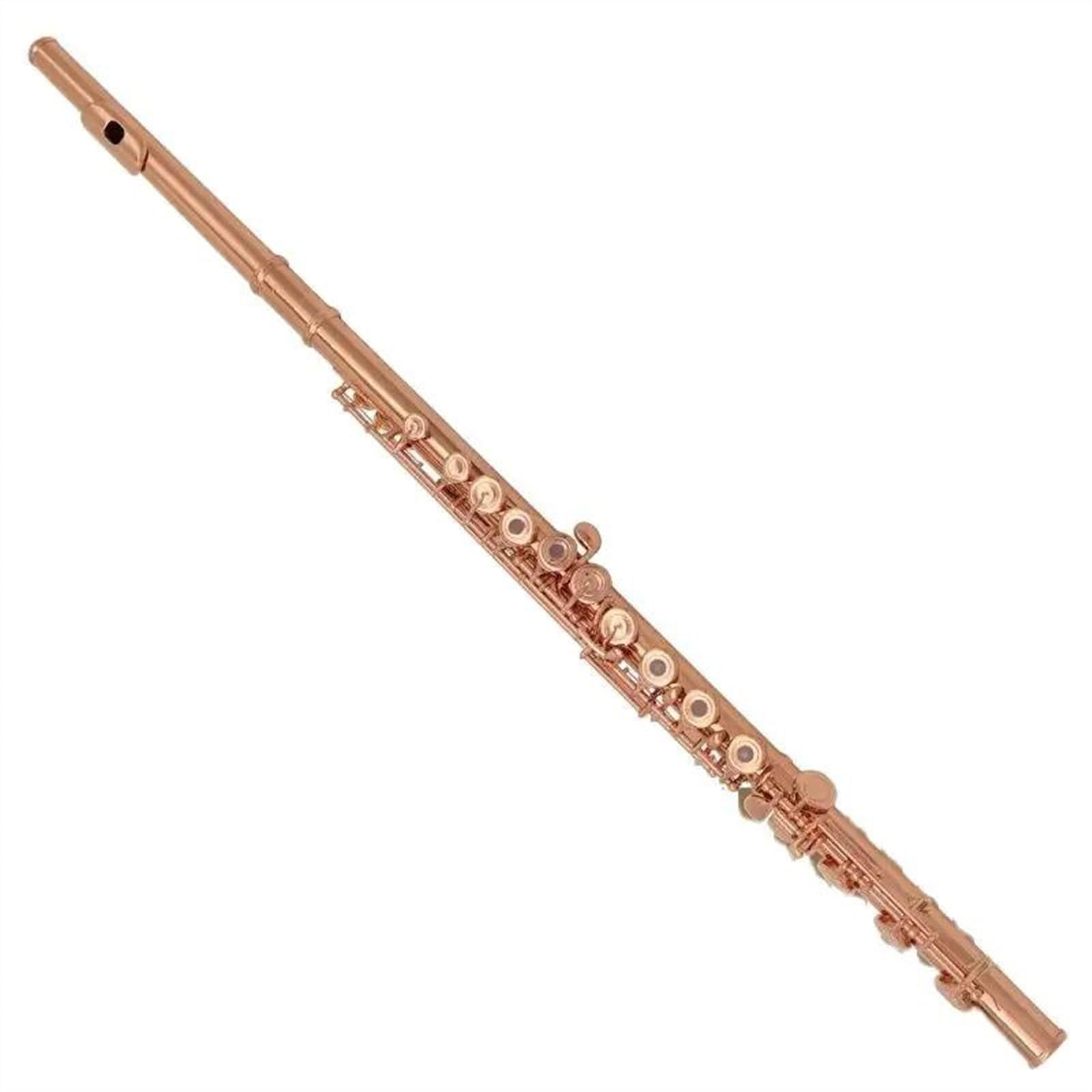 Flûte Française Plaquée Or Rose, 17 Touches, Trou Ouvert, Ton C, Pied B, Avec Boîte Flûte Traversière Kit