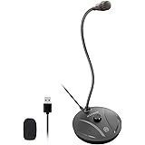 JOUNIVO USB Microphone for Computer, PC/Laptop Mic, Mute Button with LED Indicator, 360 Degree Gooseneck Design, Desktop Microphone for Streaming, Recording, Dictation, Podcasting, YouTube, JV610PRO