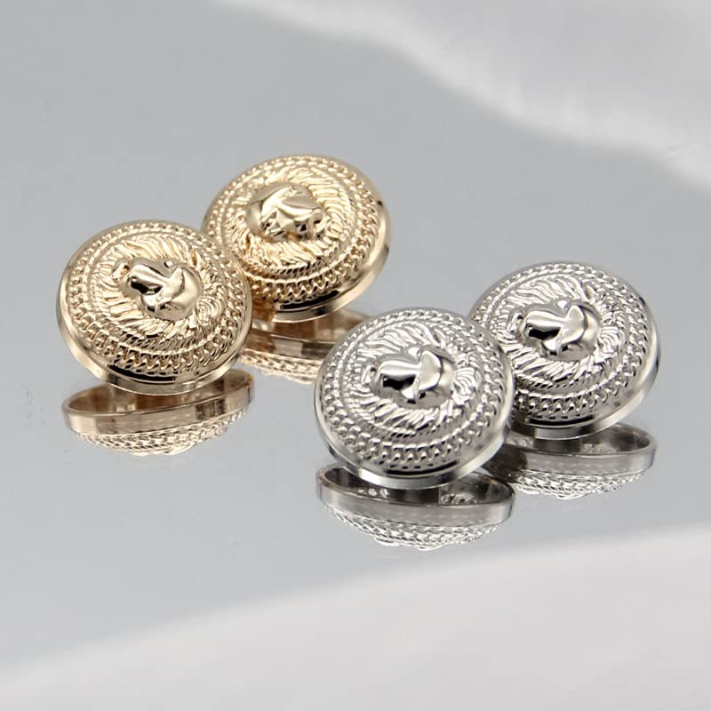 Botones de capa de metal de león dorado de 25 mm for coser chaqueta