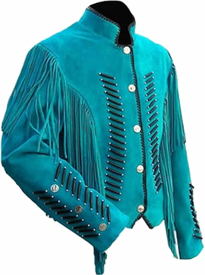Western Genuine Leather Suede Jacket Women Cowlady Native American Lady Beaded & Fringe Cowgirl Jacket Tassels