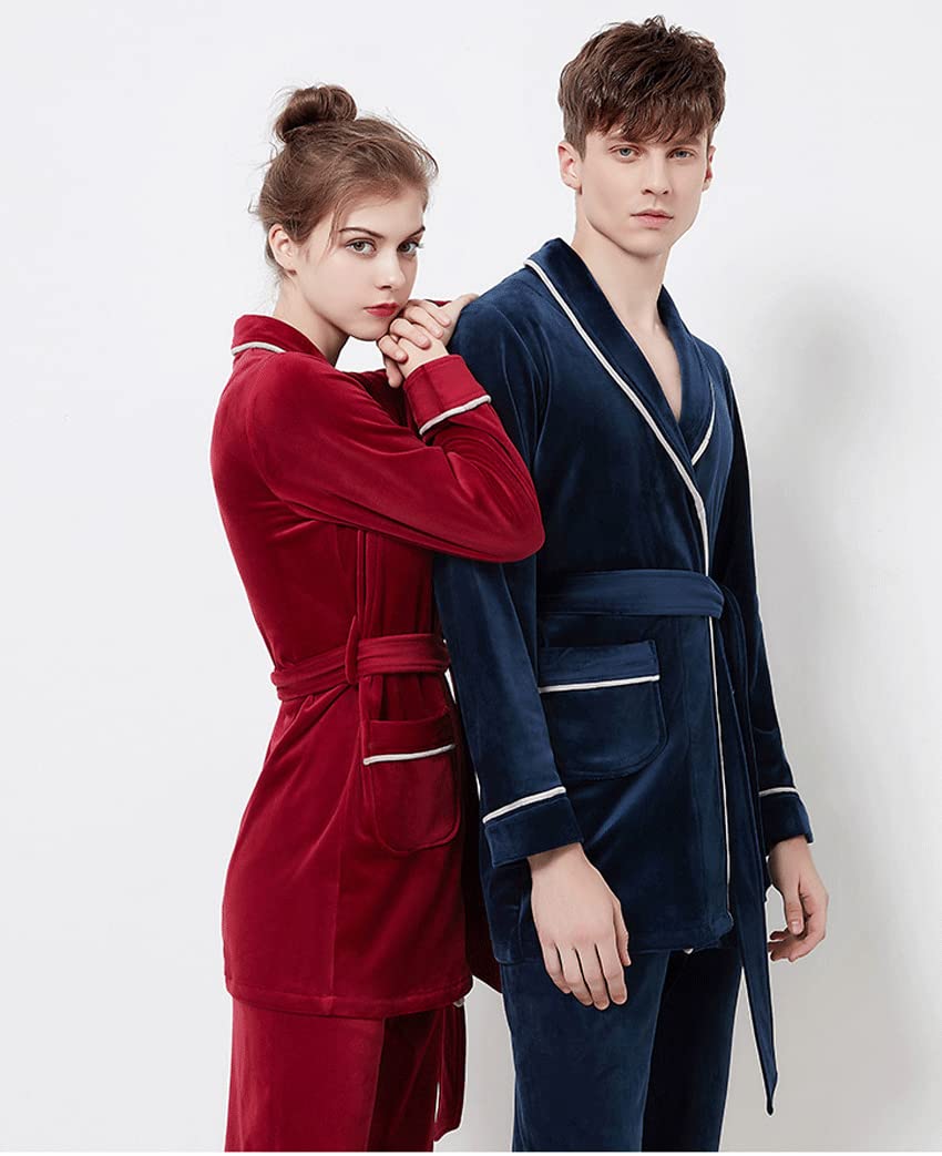 Set di 2 pigiami da donna in pile con risvolto classico