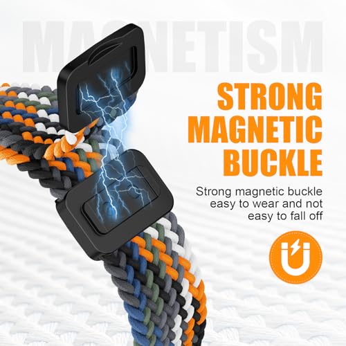 Image of BXUXOHS Magnetic Nylon Bands for Samsung Galaxy Watch 8 Band /Galaxy Watch 8 Classic,Braided Elastic Fabric No Gap Sport Strap for Galaxy Watch 8 /8 Classic 40mm 44mm 46mm men /women
