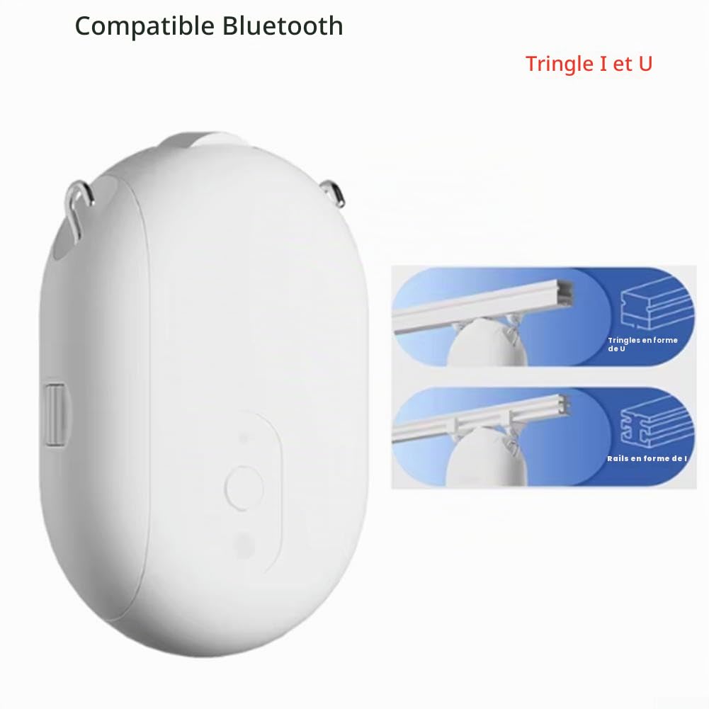 Ouvre-rideau automatique intelligent, contrôle automatisé des rideaux avec robot intelligent WiFi Tuya Intégration sans effort pour systèmes domotiques (tige en L et U)