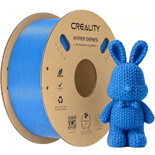 Image of Creality Hyper PLA Filament 1.75mm 1KG(2.2lbs), High Speed PLA 30-600mm /s Rapid 3D Printer Filament, Dimensional Accuracy + /-0.02mm, Fit Most FDM 3D Printers, Blue