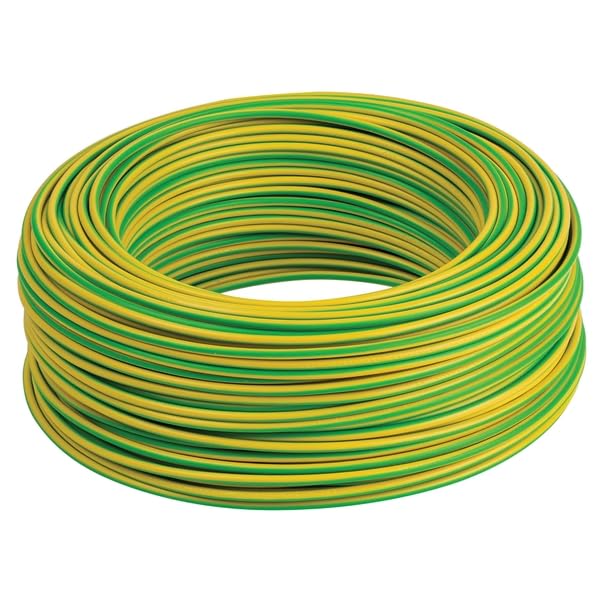 Cavo Elettrico Unipolare Isolante FS17 Matassa da 100 MT per impianti casa aziende edili Colore Nero-Marrone-Giallo/Verde (1,5 mm) (G/V)