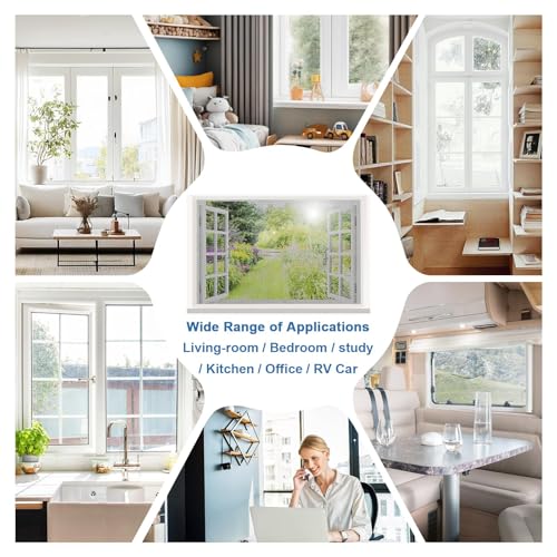 GmwyCzV 6 Stück Fliegengitter Fenster, 150 x 130cm Insektenschutz-Fenster mit Klettband und Presshilfe, Zuschneidbar Insektenschutzgitter die an Meisten Fenster Passen (Schwarz)