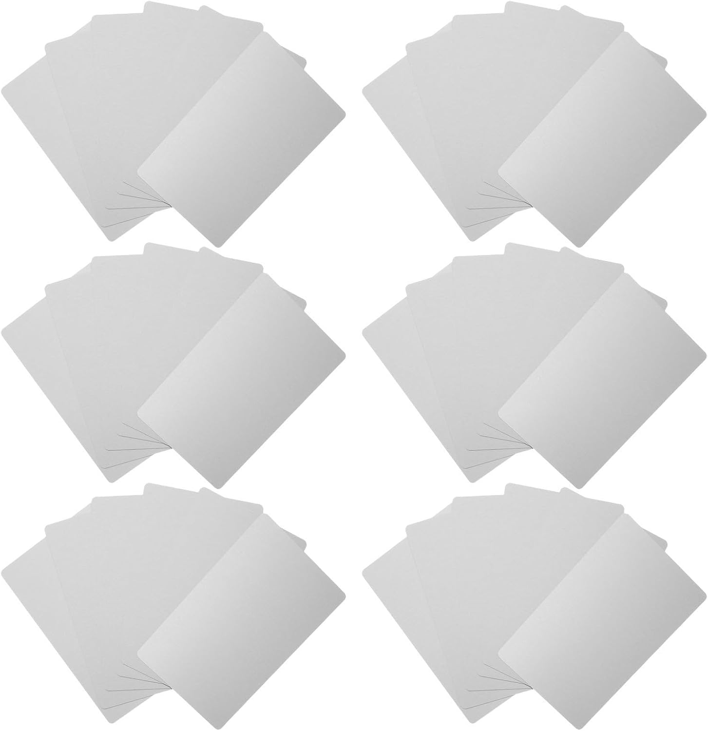 200pcs Engraving Blank Cards Silver Aluminum for DIY Business