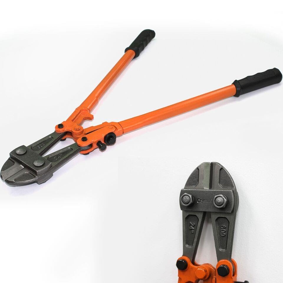 Unibos Heavy Duty- 18" Bolt Cutter for Padlocks, Chain, Wire, Mesh, Metal - Adjustable Easy Cut Croppers with Rubberised Anti Slip Grips, Bike Lock & Wire Cutters