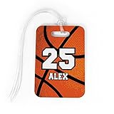 Basketball Luggage & Bag Tag | Personalized Name & Number | No Personalization on Back | Medium