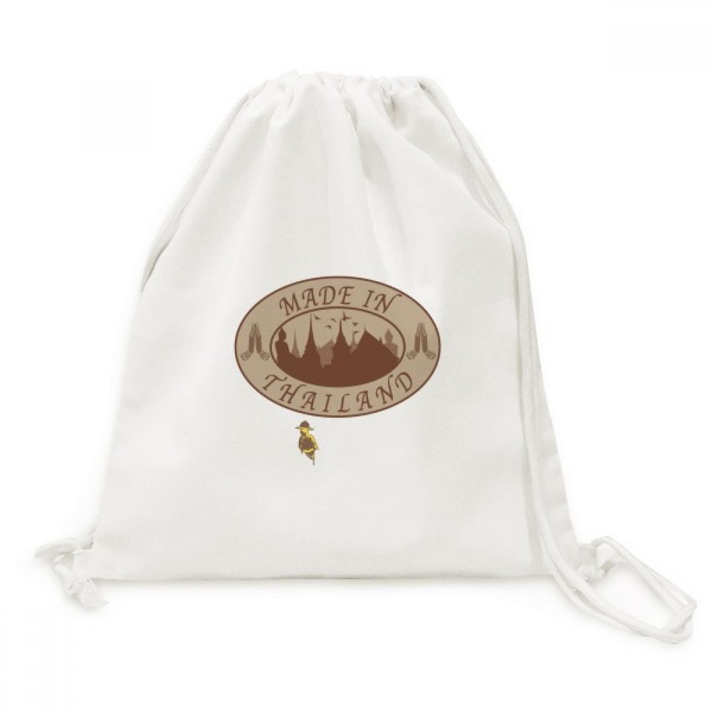 Sac à dos en toile d'origine Thaïlande aux finitions soignées et cordon robuste